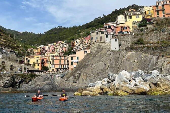 Cinque Terre Kayak Adventure from Riomaggiore - The Return Past Riomaggiore Cliffs, Toward a Sea-Only Swim