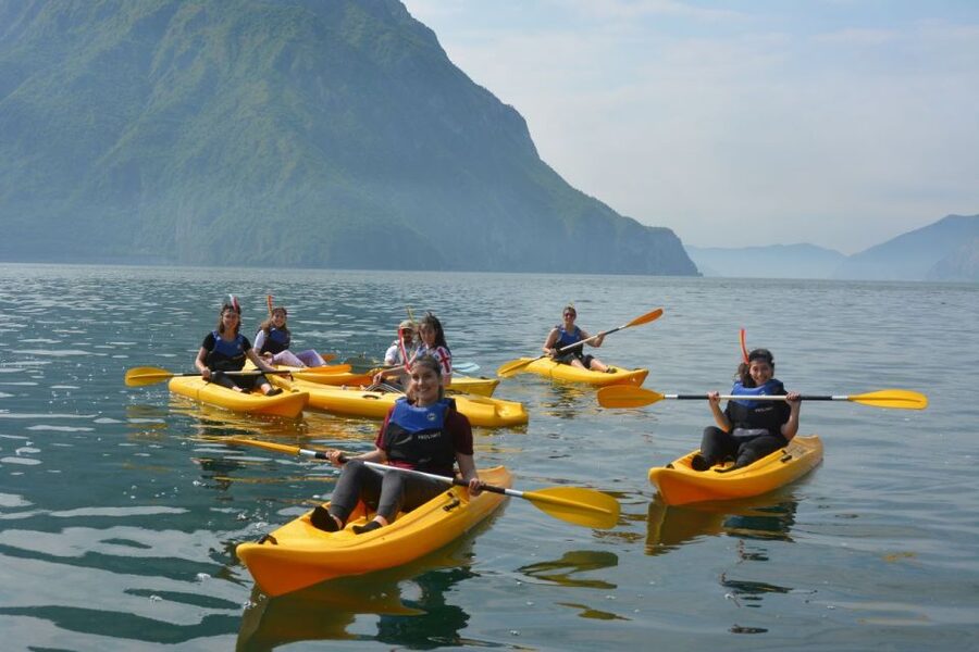 Lake Iseo: Baia del Bogn Kayak Tour - Paddling Under Baia del Bogn’s Cliffs, Lake Iseo From Water Level