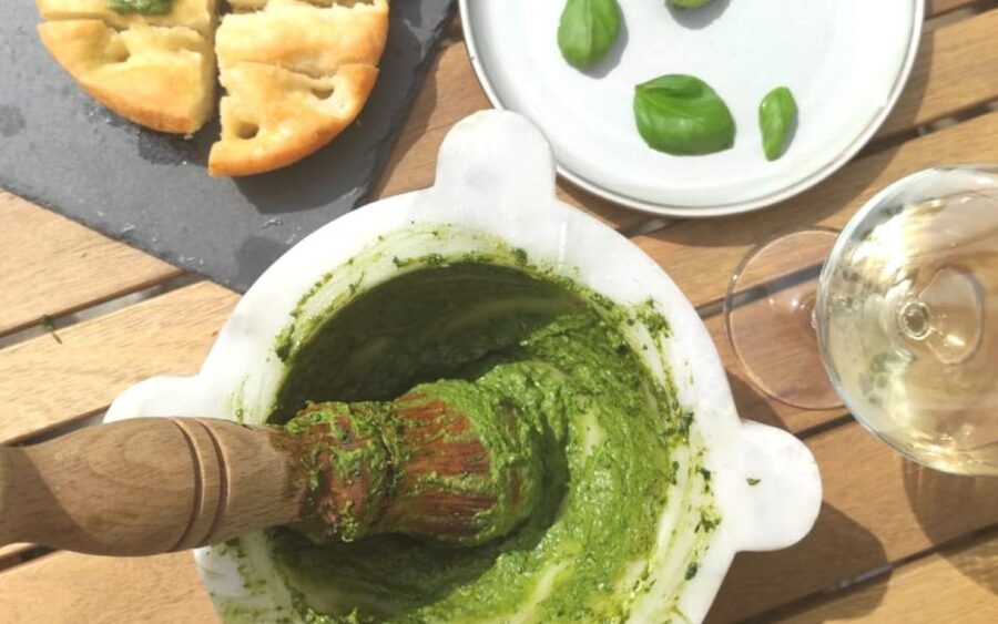 Manarola: Authentic Pesto Making Class at Cinque Terre - Finding Laboratorio A Pié de Campu from Manarola’s church square