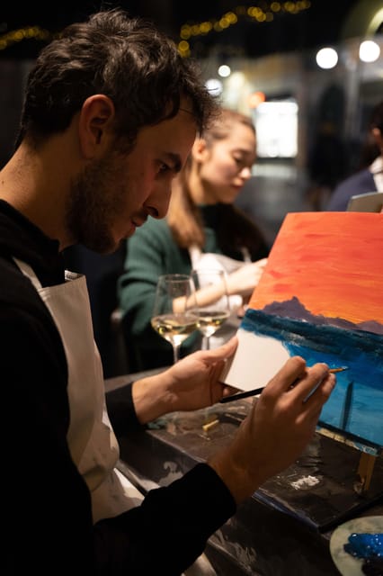 Milan: Paint 'n Sip Class - Wine flow, reds and whites, and why it affects the whole mood