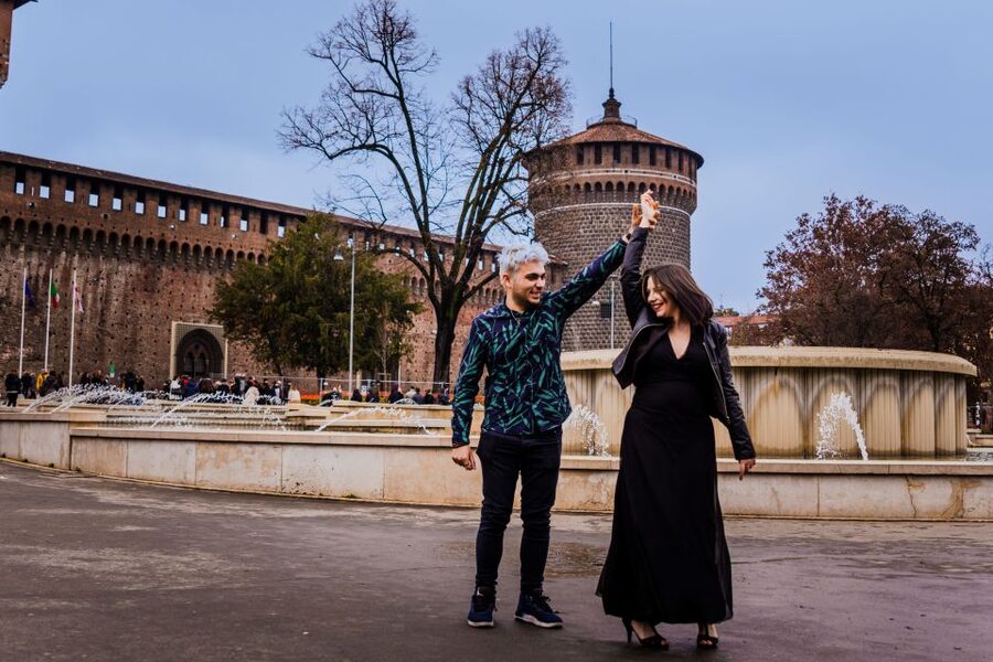 Milan: Professional Photoshoot Outside Sforza Castle - Outside-only shooting, and why that can still be a smarter choice