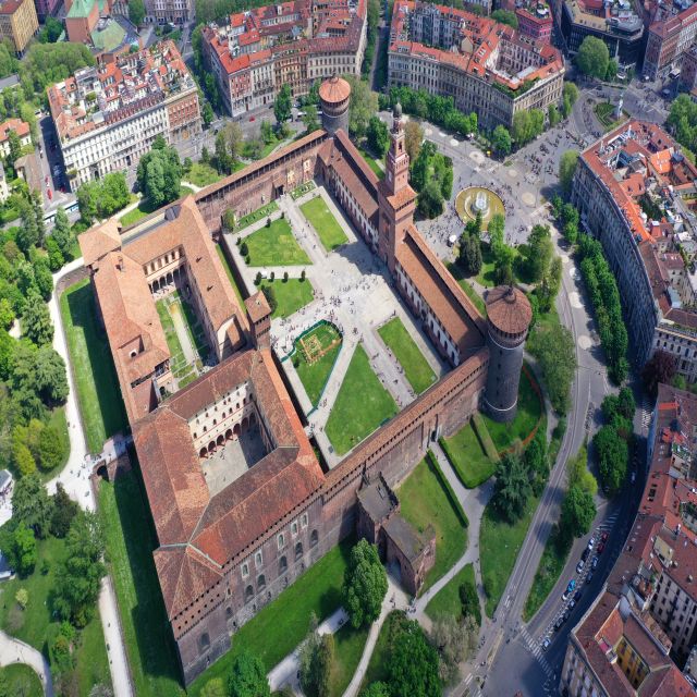Milan: Skip-the-line Sforza Castle and Museums Private Tour - Inside Sforza Castle: courtyards, tower symbols, and museum rooms