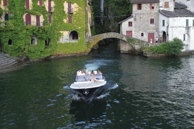 Private Open Bar Tour with Luxury Boat on Lake Como 2H 4H - Faggeto Lario, Pognana Lario, and Nesso’s Gorge and Roman Bridge