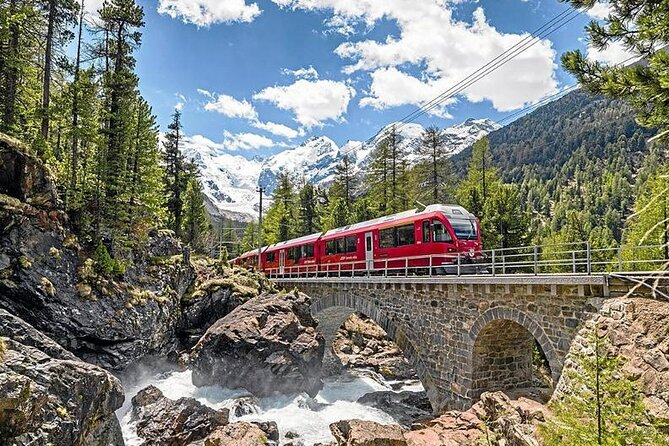 Tour Bernina Red Train And St Moritz from Milan - Boarding The Bernina Red Train: Second Class, Window Photos, Big Altitude